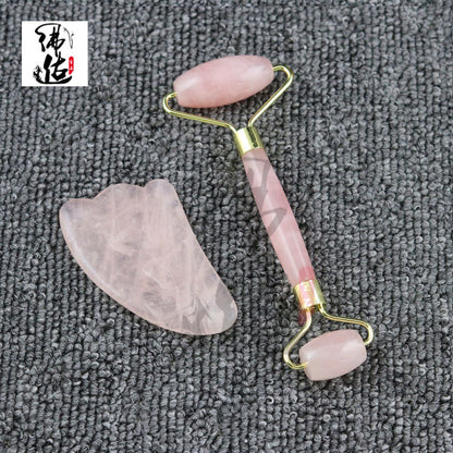 Rose Quartz Natural Jade Facial Massage Roller