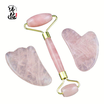 Rose Quartz Natural Jade Facial Massage Roller