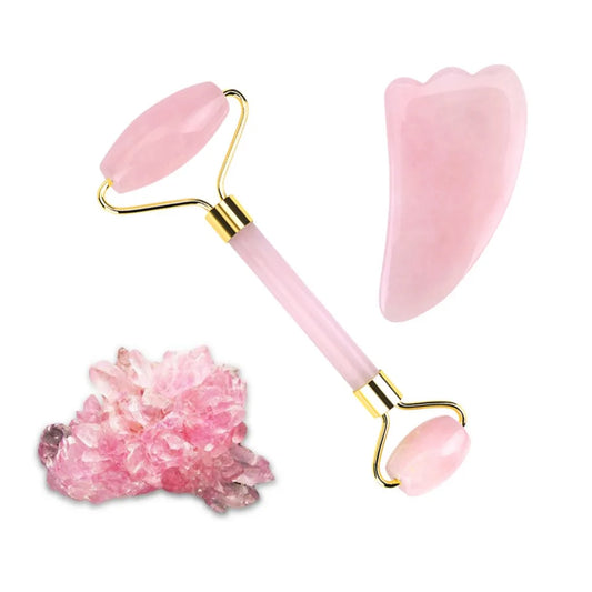 Rose Quartz Natural Jade Facial Massage Roller