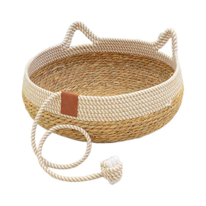 Universal Straw Woven Cat Bed