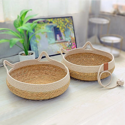 Universal Straw Woven Cat Bed