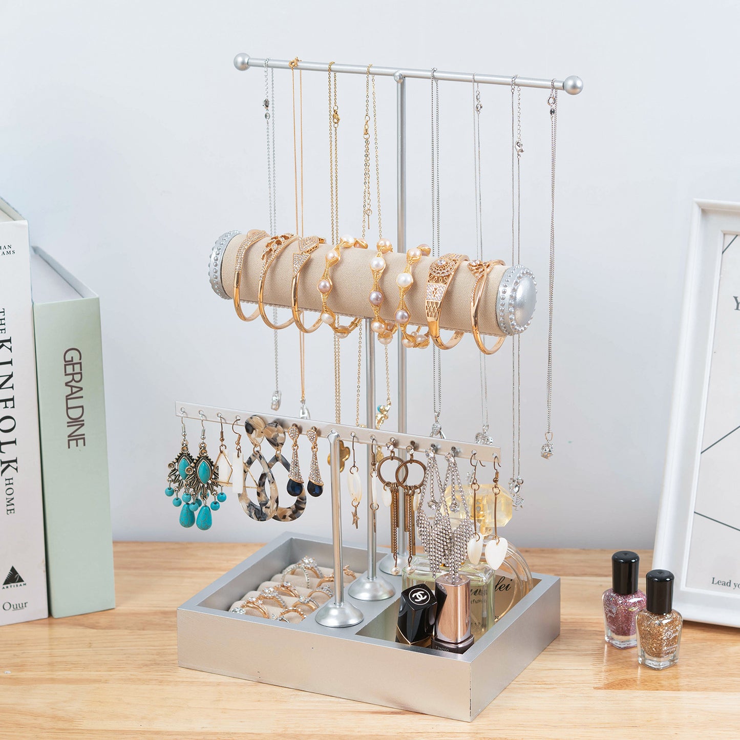 T-shaped 3-tier Jewelry Display Stand