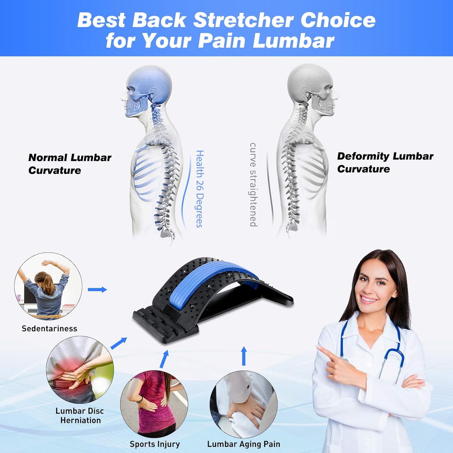 Back Stretcher | Lumbar Orthosis | Back Pain